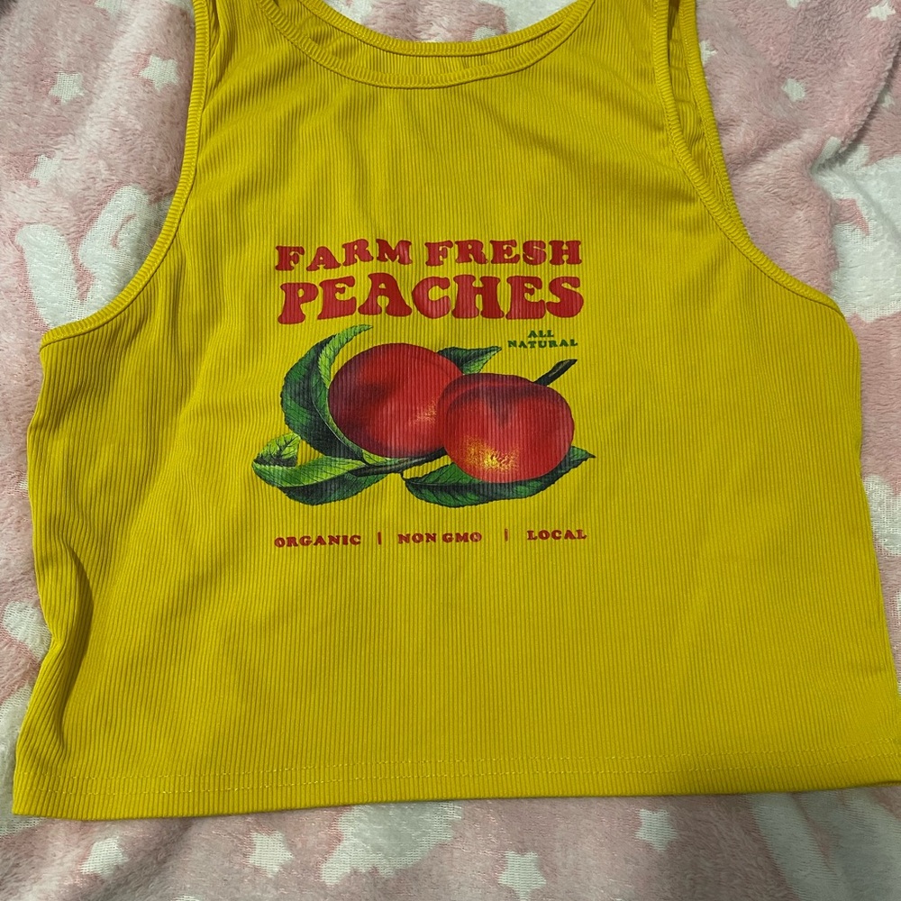 Farm Fresh Peaches Yellow Girls' Tank Top